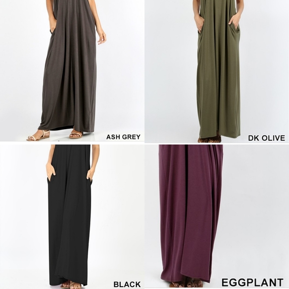 V Neck Maxi Dress S-XL - Picture 3 of 8